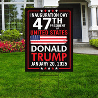 Trump Inauguration 2025 Yard Sign - JD Vance Lawn Sign, 45 47 President Donald Trump Sign, Trump Inauguration Yard Sign with Metal H-Stake