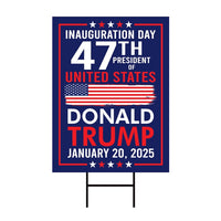 Trump Inauguration 2025 Yard Sign - JD Vance Lawn Sign, 45 47 President Donald Trump Sign, Trump Inauguration Yard Sign with Metal H-Stake