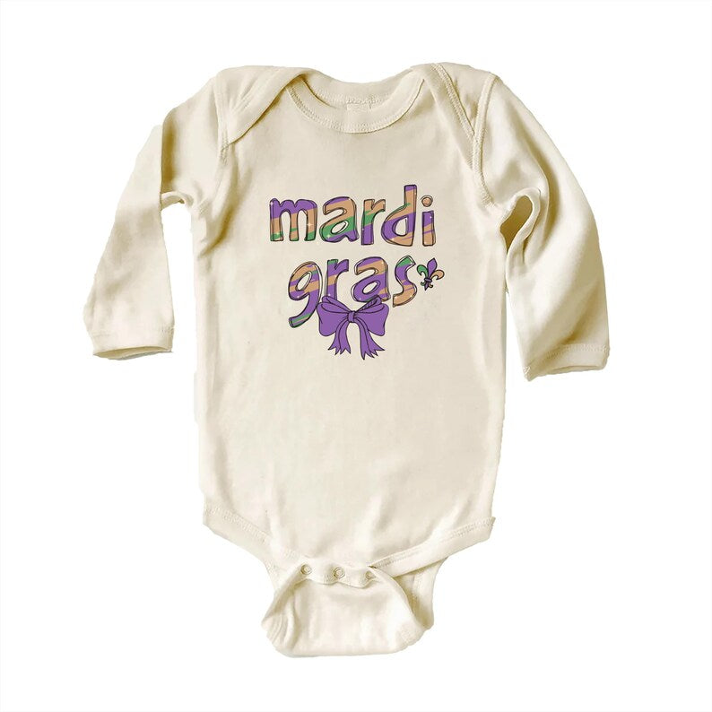 Mardi Gras Coquette Baby Sweatshirt, Mardi Gras Baby Clothing