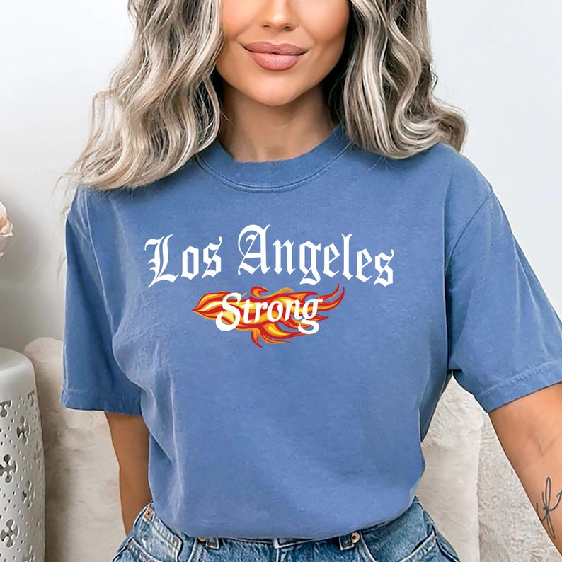 Los Angeles Strong Short Sleeve T-Shirt, LA Graphic Forest Outfit