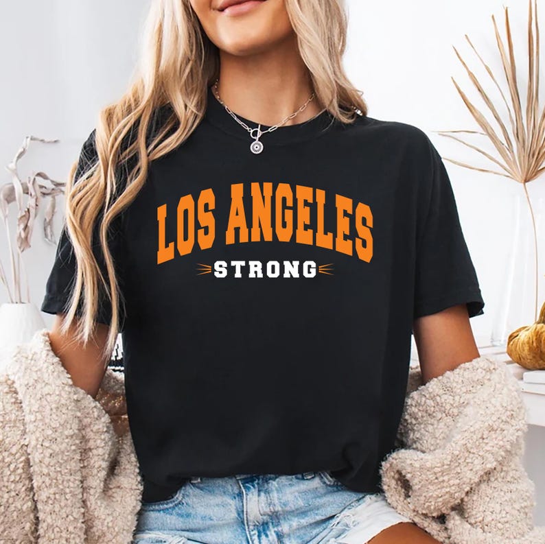 Los Angeles Strong Short Sleeve T-Shirt, LA Graphic Forest Outfit