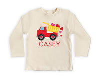 Personalized Valentine Dump Truck Baby Sweatshirt, Adorable Valentine Outfit