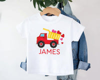 Personalized Valentine Dump Truck Baby Sweatshirt, Adorable Valentine Outfit