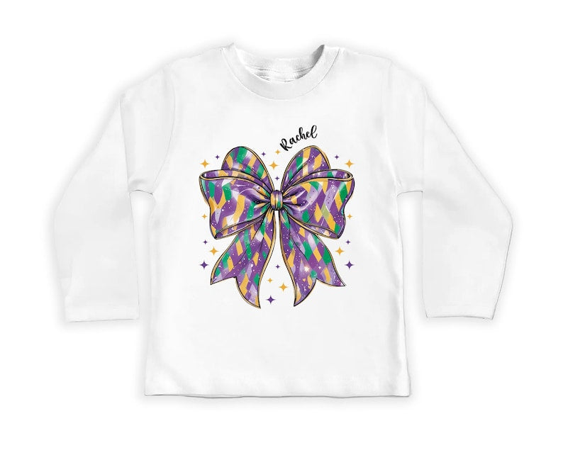 Personalized Mardi Gras Baby Sweatshirt, Mardi Gras Party Tee Youth Gift