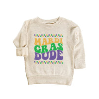 Mardi Gras Dude Baby Sweatshirt, Boys Festive Toddler Outfit for Mardi Gras