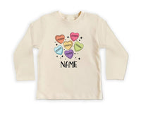 Custom Candy Hearts Baby Sweatshirt, Personalized Valentine’s Day Outfit