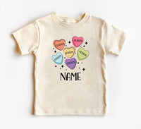 Custom Candy Hearts Baby Sweatshirt, Personalized Valentine’s Day Outfit