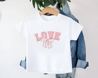 Vintage Love Baby Bodysuit, Cute Girls Bow Valentine’s Day Outfit