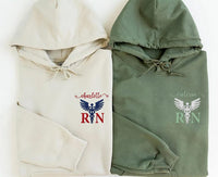 Embroidered Custom Name Nurse Hoodie, Personalized Nurse Graduation Gift