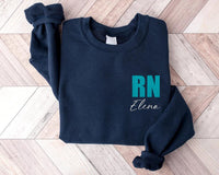 Embroidered Custom Nurse Sweatshirt, LPN Cma Aprn Graduation Gift