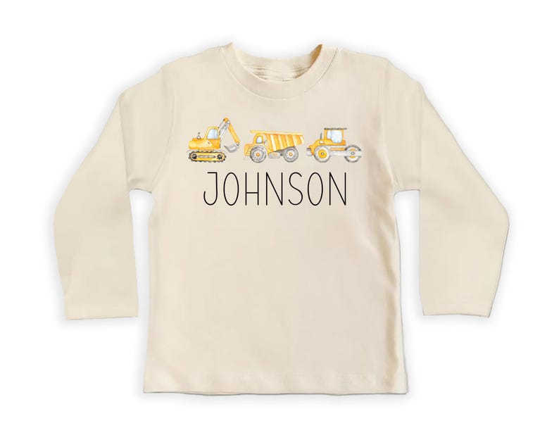 Personalized Construction Baby Sweatshirt, Custom Equipment Outfit