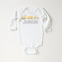 Personalized Construction Baby Sweatshirt, Custom Equipment Outfit