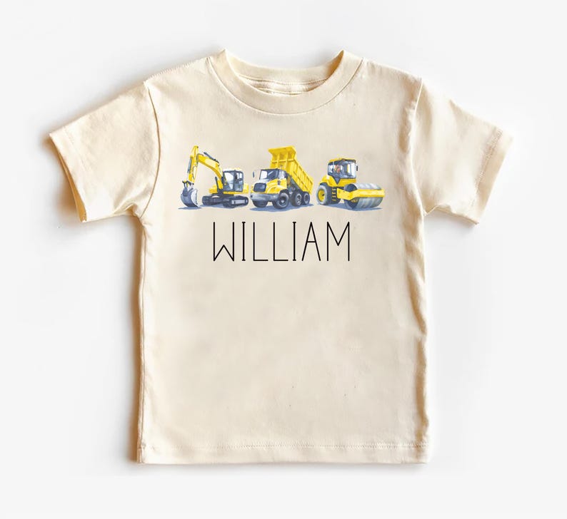 Personalized Construction Baby Bodysuit, Custom Equipment Outfit