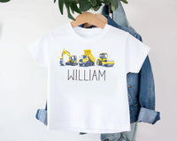 Personalized Construction Baby Bodysuit, Custom Equipment Outfit