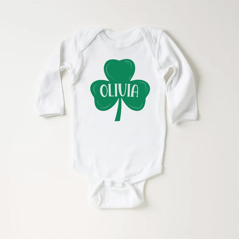 Personalized St. Patrick's Day Baby Bodysuit, Festive Holiday Gift