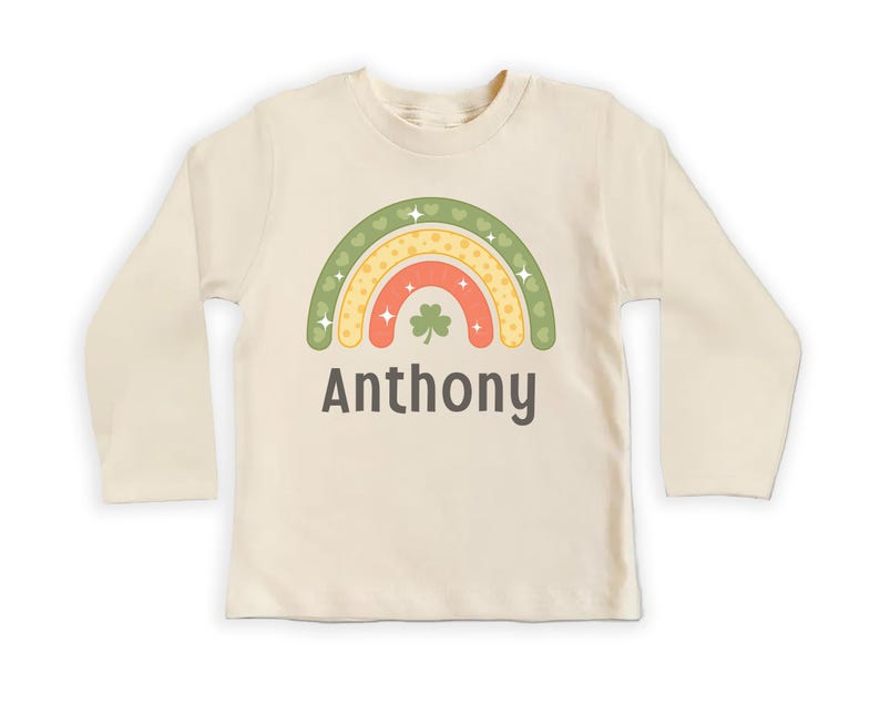 Personalized St. Patrick's Day Baby Shirt, St. Patty's Day Rainbow Baby Outfit