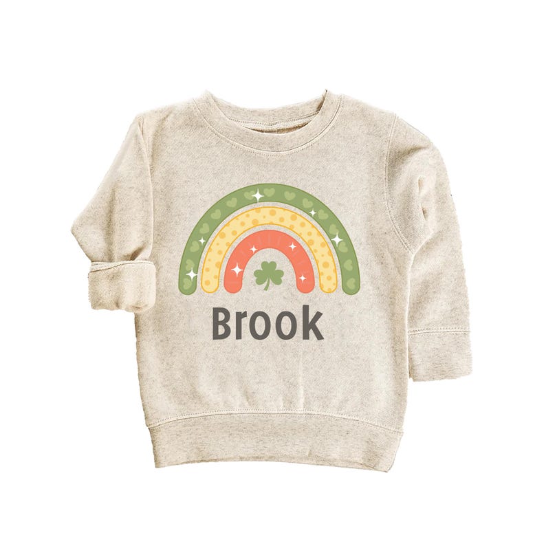 Personalized St. Patrick's Day Baby Sweatshirt, St. Patty's Day Rainbow Baby Outfit