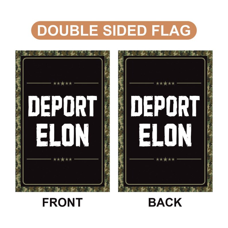 Deport Elon Garden Flag, 12x18 Inch Double Sided, Resist Hate Flag, Anti-Trump Flag, Resist Racism Flag, Resist Fascism Flag