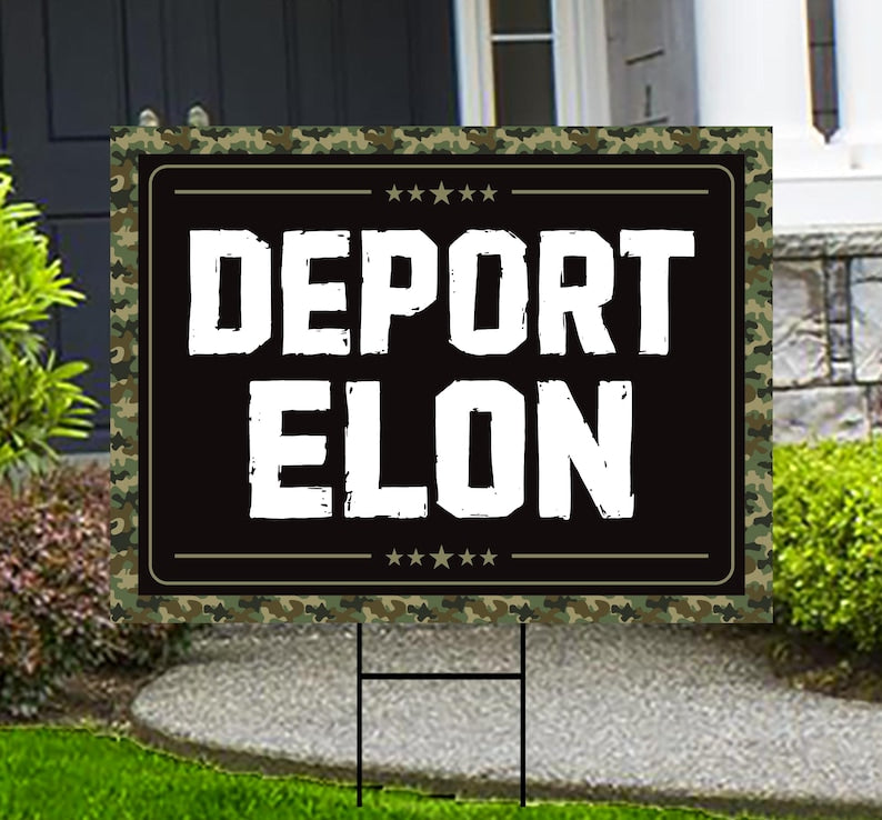 Deport Elon Yard Sign - Resist Hate Lawn Sign, Anti-Trump Sign, Women's Rights, Resist Racism, Resist Fascism Yard Sign with Metal H-Stake