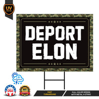 Deport Elon Yard Sign - Resist Hate Lawn Sign, Anti-Trump Sign, Women's Rights, Resist Racism, Resist Fascism Yard Sign with Metal H-Stake