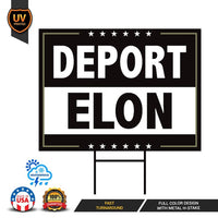 Deport Elon Yard Sign - Resist Hate Lawn Sign, Anti-Trump Sign, Women's Rights, Resist Racism, Resist Fascism Yard Sign with Metal H-Stake