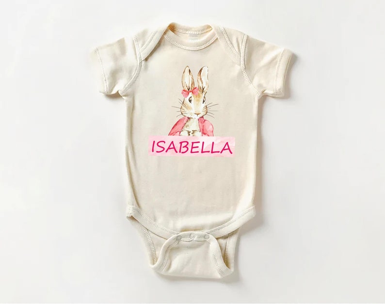 Personalized Easter Bunny Baby Bodysuit, Adorable Bunny Gift