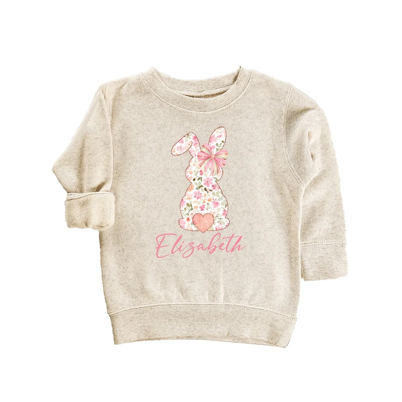 Personalized Girls Easter Baby Sweatshirt, Spring Outfit for Girls