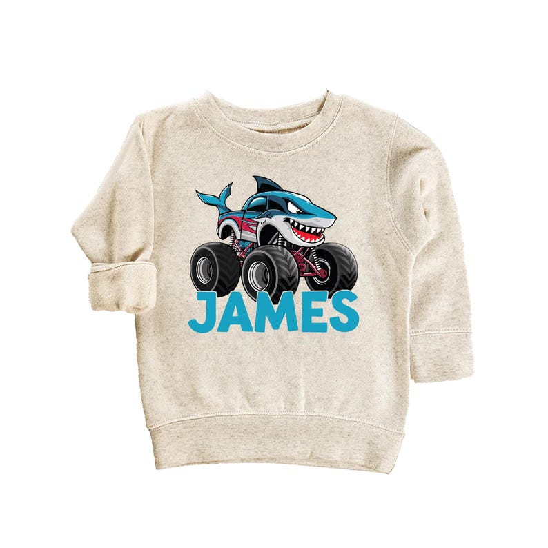 Monster Truck Baby Sweatshirt, Personalized Kids Outfit for Truck Lovers