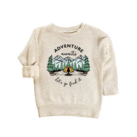 Adventure Awaits Let's Go Find It Baby Sweatshirt, Camping Nature Explore Gift