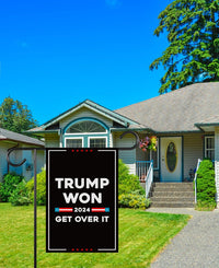 Trump Won Get Over It Garden Flag, 12x18 Inch Double Sided, JD Vance Lawn Flag, 45 47 President Donald Trump Flag, Trump Won Flag