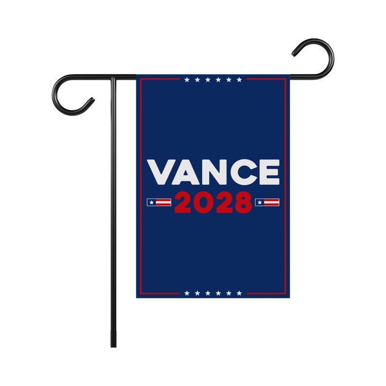 JD Vance 2028 Garden Flag, 12x18 Inch Double Sided, JD Vance Lawn Flag, 45 47 President Donald Trump Flag, Trump Won Get Over It Flag