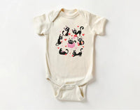 Black Cat Valentine's Day Baby Bodysuit, Adorable Valentine's Day Gift