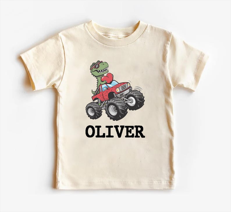 Personalized Dino Valentine Baby Sweatshirt, Cute Dinosaur Kids Gift