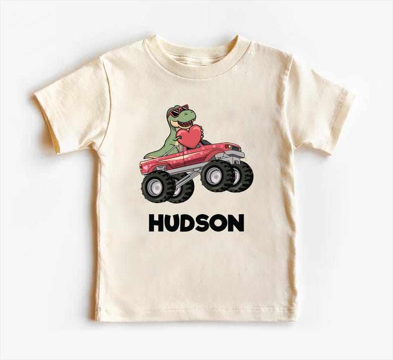 Personalized Dino Valentine Baby Sweatshirt, Cute Dinosaur Kids Gift