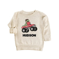 Personalized Dino Valentine Baby Sweatshirt, Cute Dinosaur Kids Gift