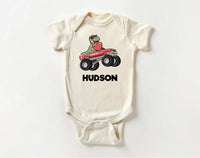 Personalized Dino Valentine Baby Bodysuit, Cute Dinosaur Kids Gift