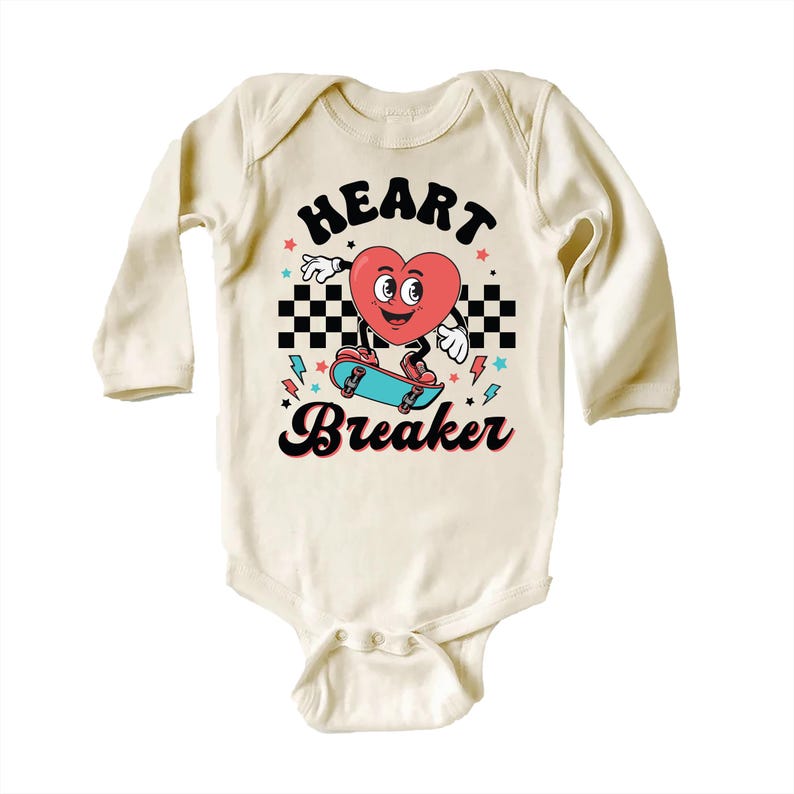 Heart Breaker Valentine Baby Bodysuit, Boys Valentine’s Day Outfit