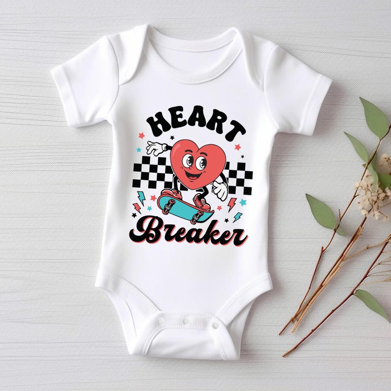 Heart Breaker Valentine Baby Sweatshirt, Boys Valentine’s Day Outfit