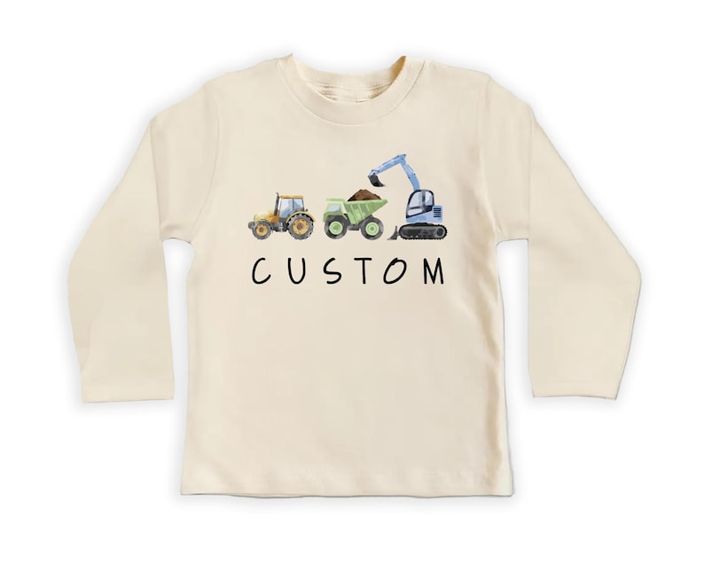 Personalized Construction Baby Sweatshirt, Custom Dump Truck Boys Outfit