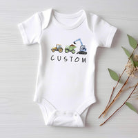 Personalized Construction Baby Sweatshirt, Custom Dump Truck Boys Outfit