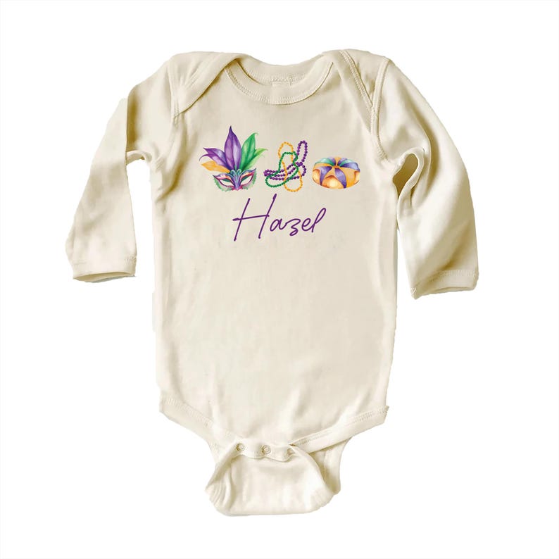 Mardi Gras Baby Bodysuit, Adorable Mardi Gras Parade Outfit for Boys and Girls