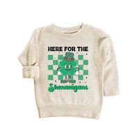 St. Patrick's Day Baby Sweatshirt, Four Leaf Clover Kids Outfit for St. Paddy’s Day