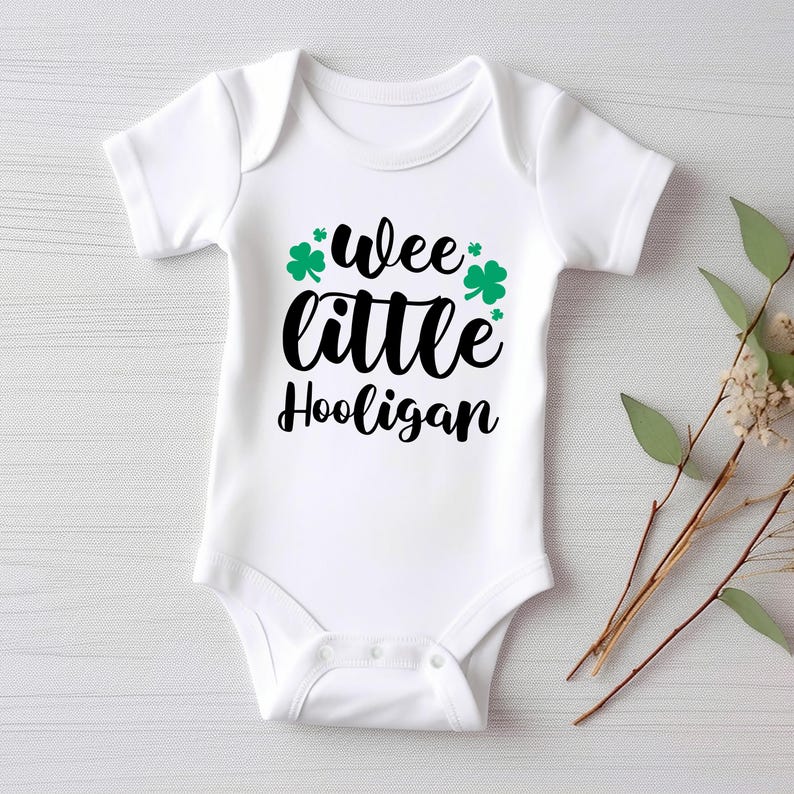 Wee Little Hooligan Baby Bodysuit, Adorable Irish Outfit for Kids and Toddlers