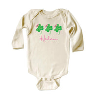 Girls St. Patrick's Day Baby Shirt, Custom Name Outfit for Kids