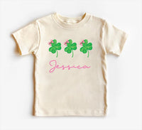 Girls St. Patrick's Day Baby Sweatshirt, Custom Name Outfit for Kids