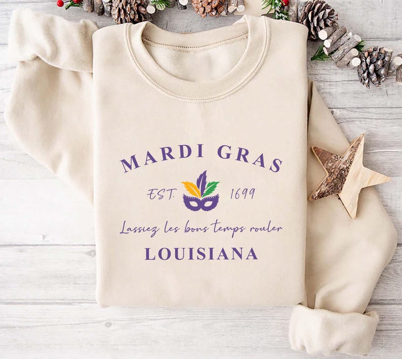 Mardi Gras Sweatshirt, Mardi Gras Party Gift