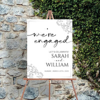 Minimalist Engagement Party Welcome Sign, Modern Engagement Party Decorations