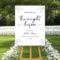 Rehearsal Dinner Welcome Sign, The Night Before Wedding Sign, Modern Minimalist Wedding Sign