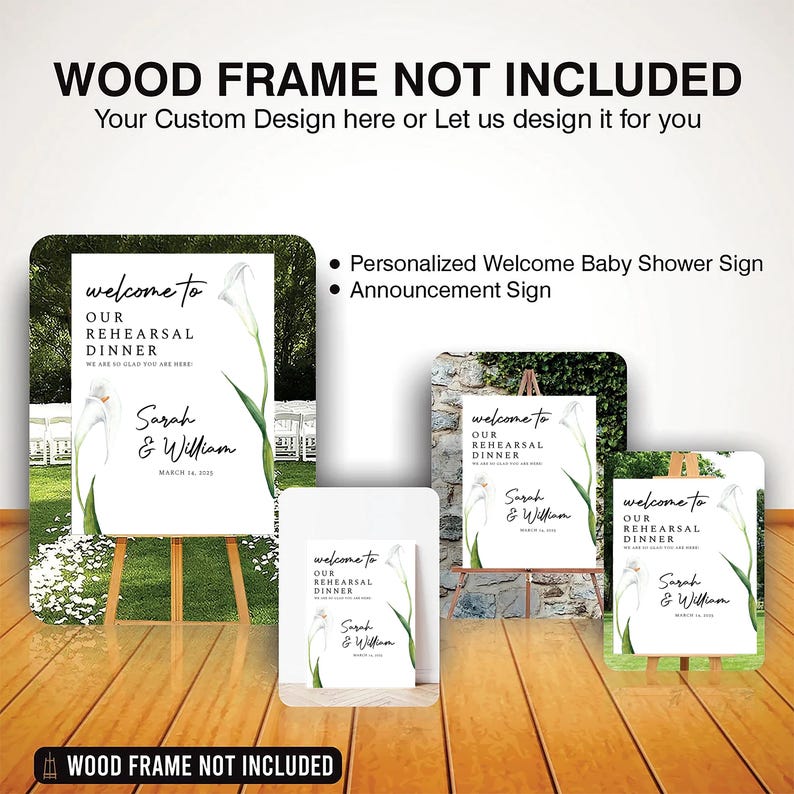 Rehearsal Dinner Welcome Sign, Custom Rehearsal Sign, Wedding Rehearsal Dinner Sign