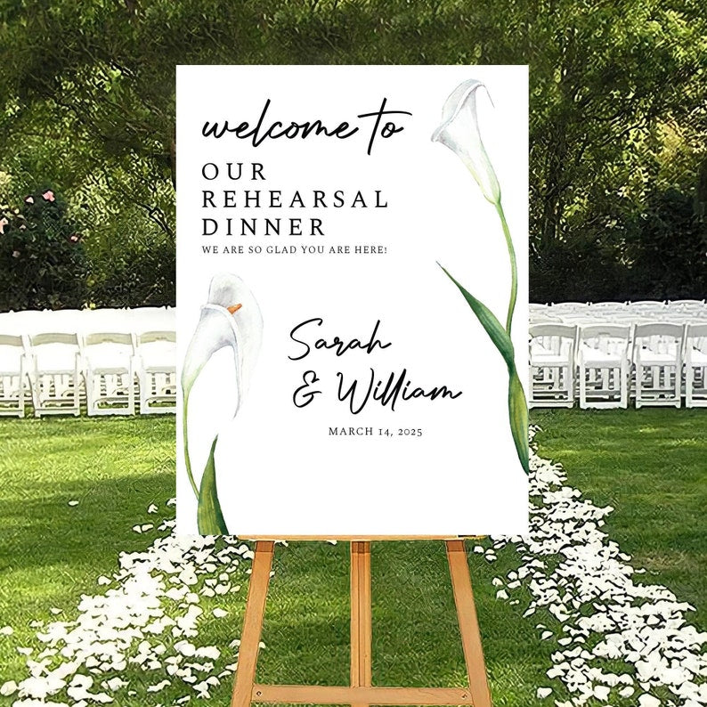 Rehearsal Dinner Welcome Sign, Custom Rehearsal Sign, Wedding Rehearsal Dinner Sign